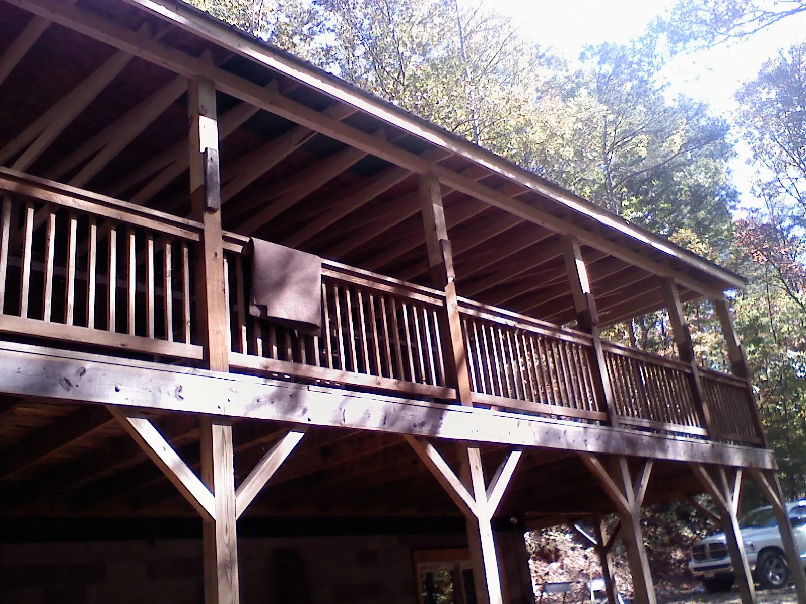 Timber framing under a new elevated porch and deck — Roof Leak Repair in Stokesdale by Roofing Brothers